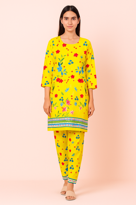 2 PC | Cotton | Digital Print | Unstitched Suit